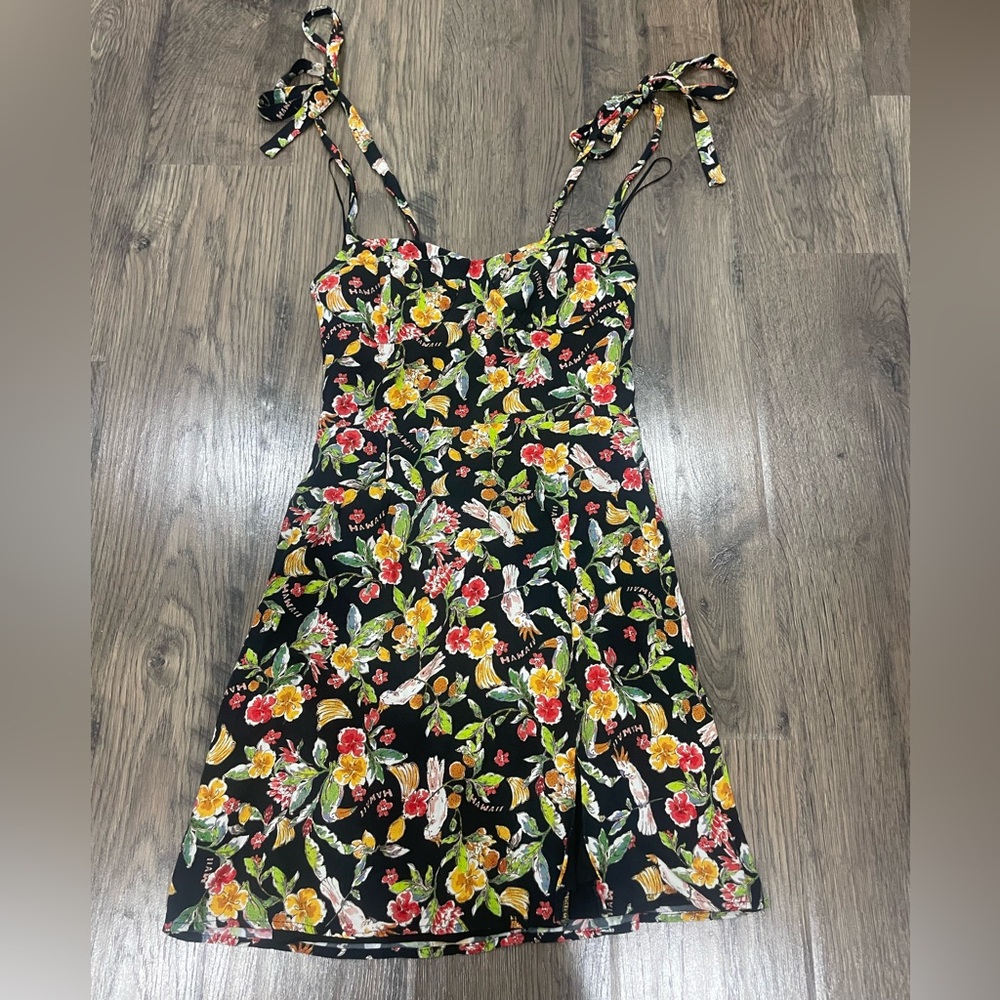 Wayf Multicolor Floral Dress with Tie Straps